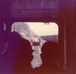 Yard engines shove the open-air gons to the special